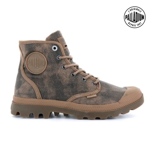 Palladium Pampa Hi WAX Women's Boots Brown | UK P098-KPU